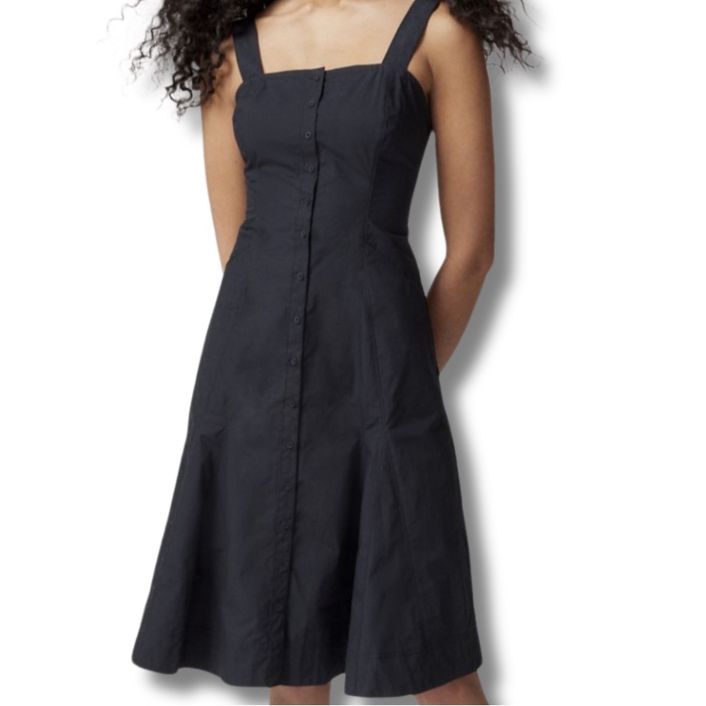 BDG TEEGA Black Button Midi Dress Medium